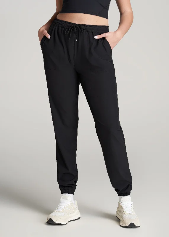 Women's Contemporary Clothing Hybrid Joggers for Tall Women in Black