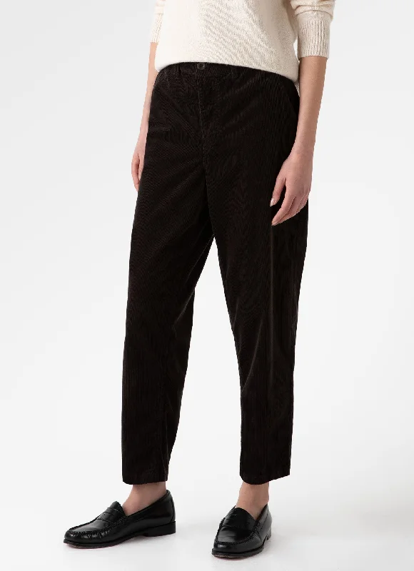 Women's Festive Attire Women's Corduroy Trouser in Coffee