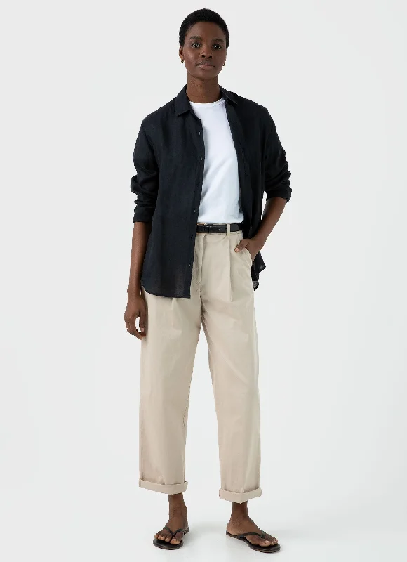 Women's Transitional Garments Women's Pleated Chino in Light Stone