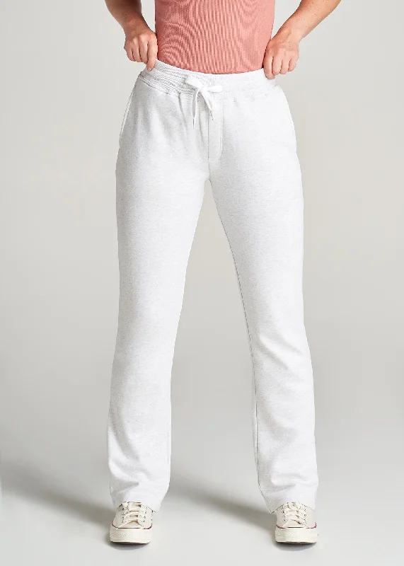 Stylish And Comfortable Clothing For Women Wearever Fleece Open-Bottom Sweatpants for Tall Women in Heather Cloud White