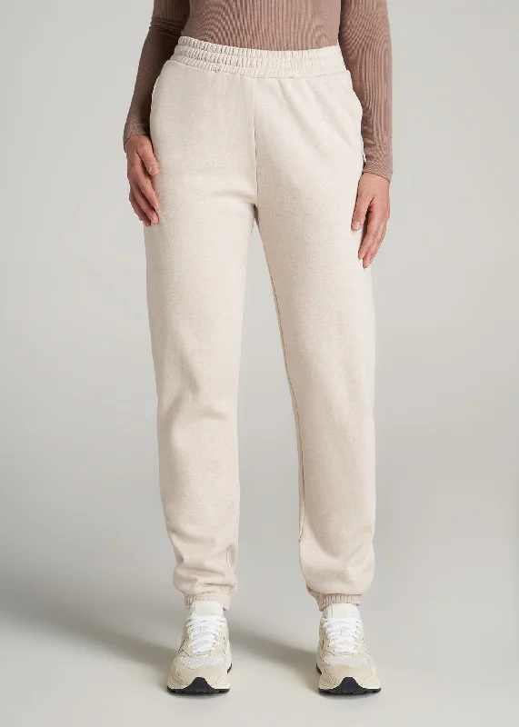 Comfortable Lounge Clothing Wearever Fleece Relaxed Women's Tall Sweatpants in Oatmeal Mix