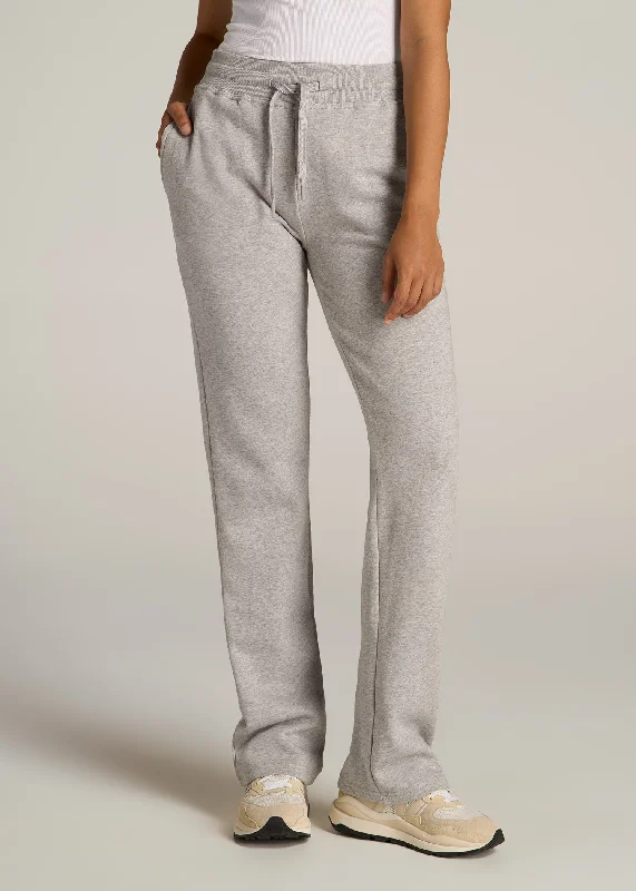 Women's Occasion Wear Apparel Wearever Fleece Open-Bottom Sweatpants for Tall Women in Grey Mix