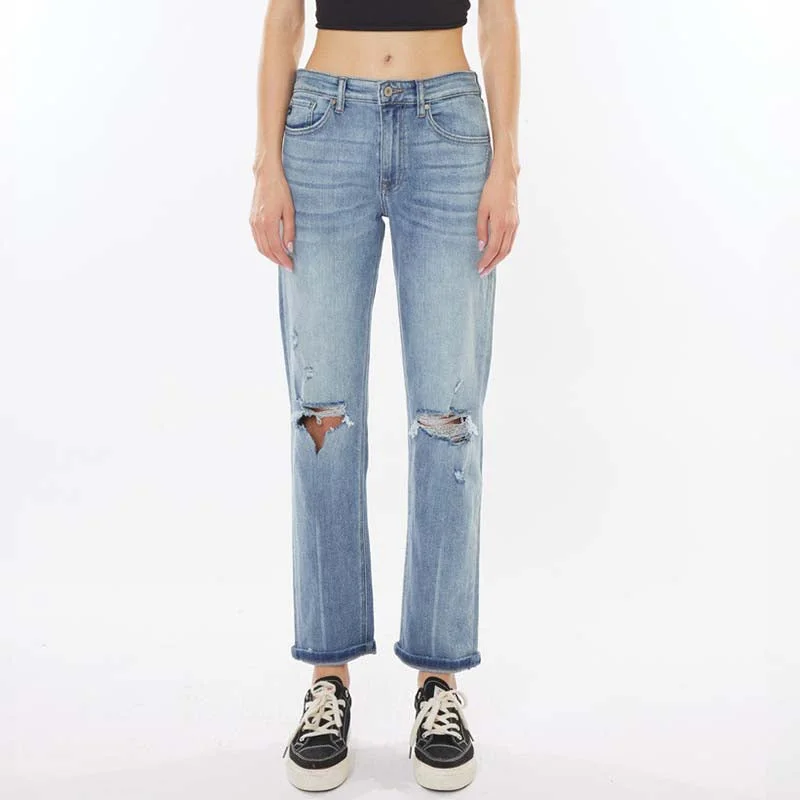 Women's Vacation Outfit The Tina High Rise Straight Jeans