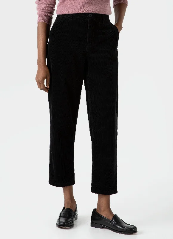 Women's Activewear Garments Women's Corduroy Trouser in Black