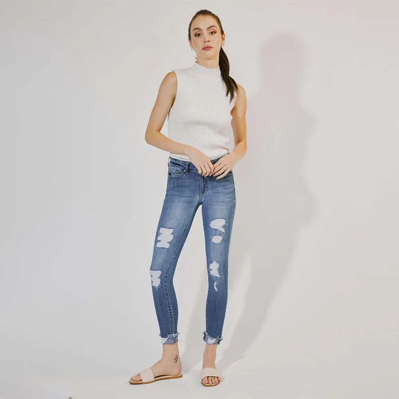 Women's Elegant Outfit Florence Mid Rise Skinny Jeans