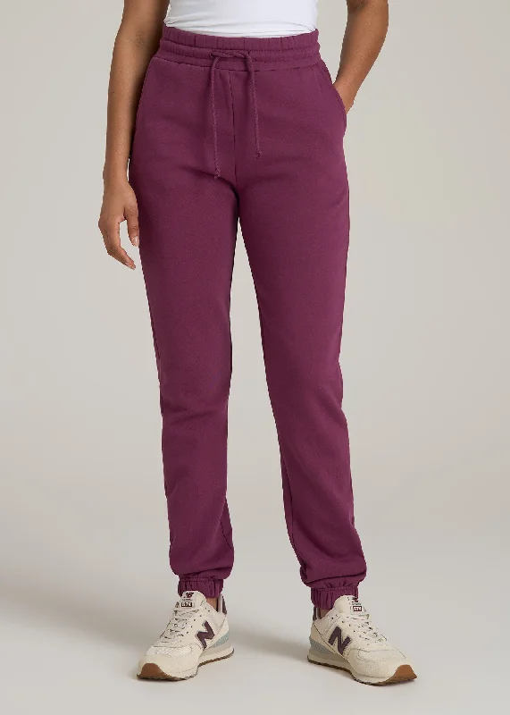 Women's Clothing With Trendy Designs Wearever Fleece SLIM-FIT High-Waisted Women's Sweatpants in Purple Gumdrop