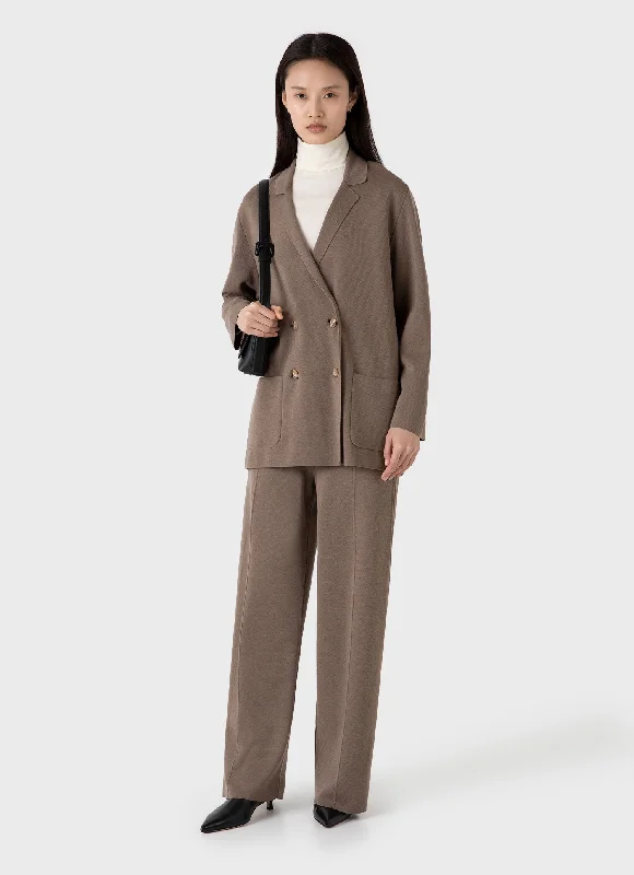 Women's Garments Women's Merino Milano Knit Trouser in Sandstone