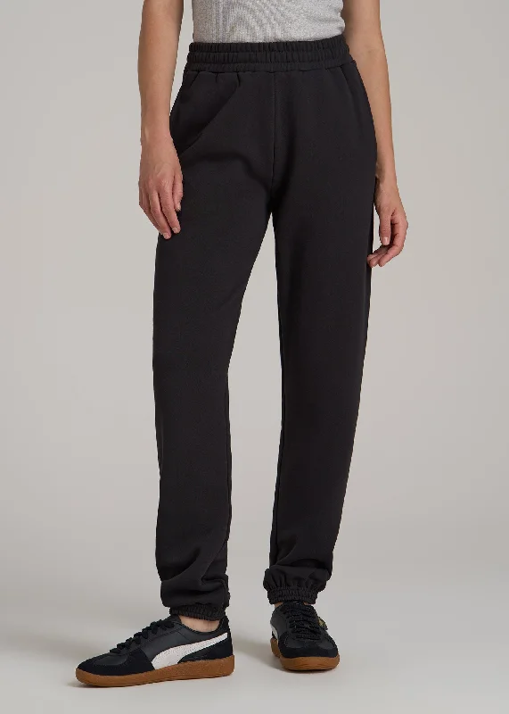 Women's Formal Event Clothing Wearever Fleece Relaxed Women's Tall Sweatpants in Graphite Black