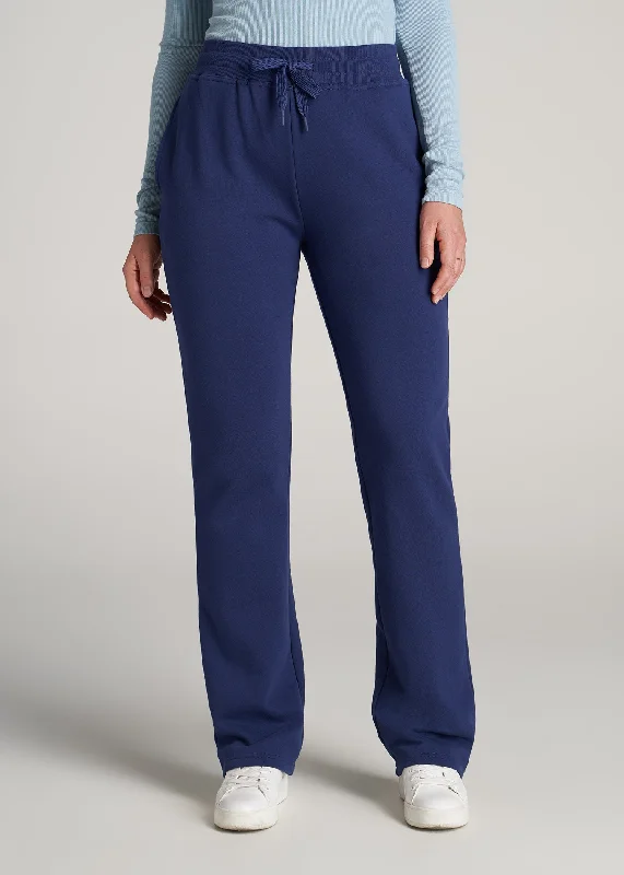 Casual Attire For Women Wearever Fleece Open-Bottom Sweatpants for Tall Women in Midnight Blue