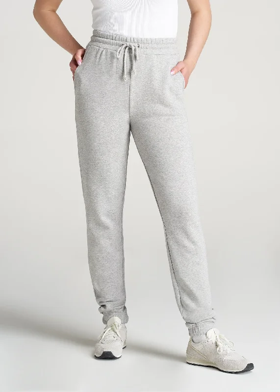 Women's Everyday Apparel Wearever Fleece SLIM-FIT High-Waisted Women's Garment Dye Sweatpants in Grey Mix