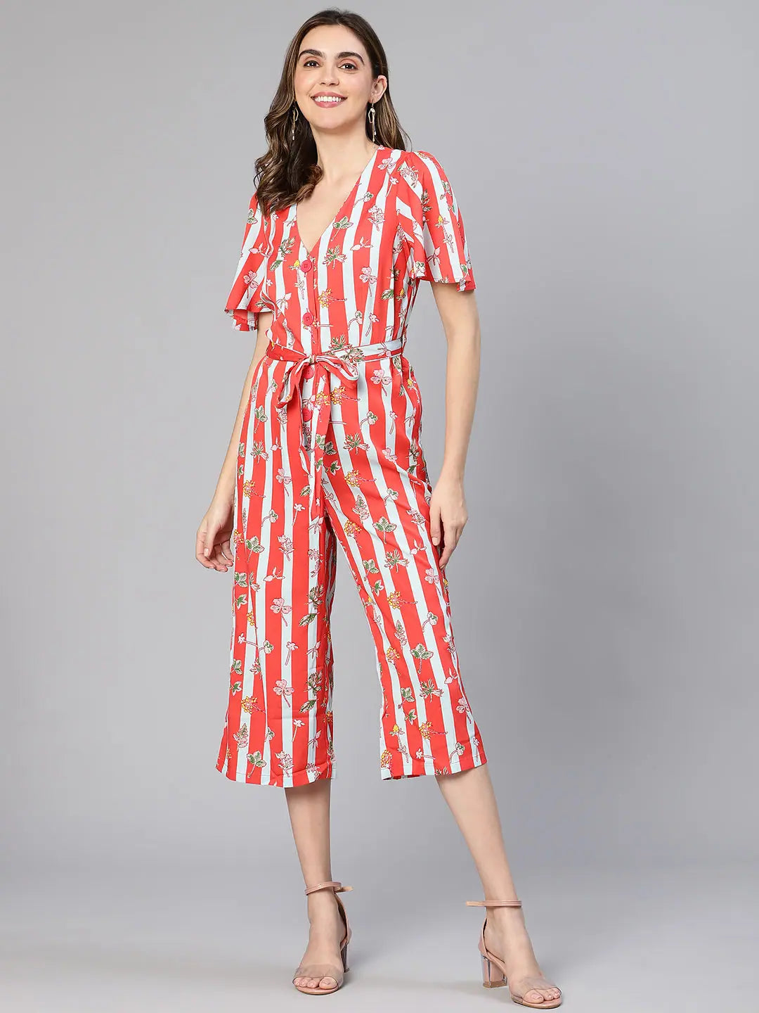 Luxury Women's Clothing Women Printed Standard Red Jumpsuits & Sets