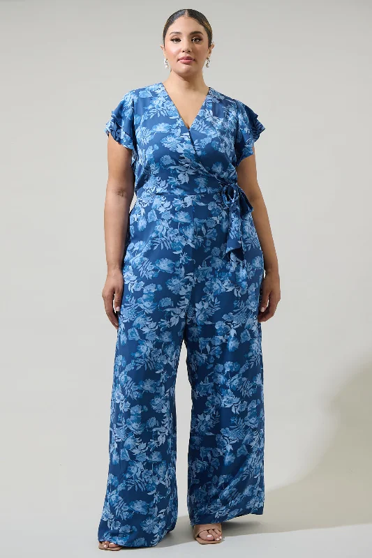 Women's Professional Apparel Bary Floral Tiley Wide Leg Jumpsuit Curve