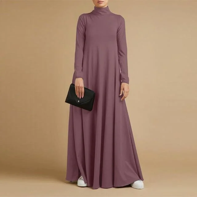 Stylish Outerwear Clothing For Women Plus Size Turtleneck Maxi Dress