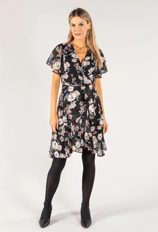 Women's Trendy Activewear Apparel Floral Wrap Dress