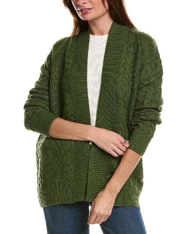 Seasonal Women's Fashion Trends Forte Cashmere Luxe Cable Wool & Cashmere-Blend Cardigan Seasonal Women's Fashion Trends Forte Cashmere Luxe Cable Wool & Cashmere-Blend Cardigan