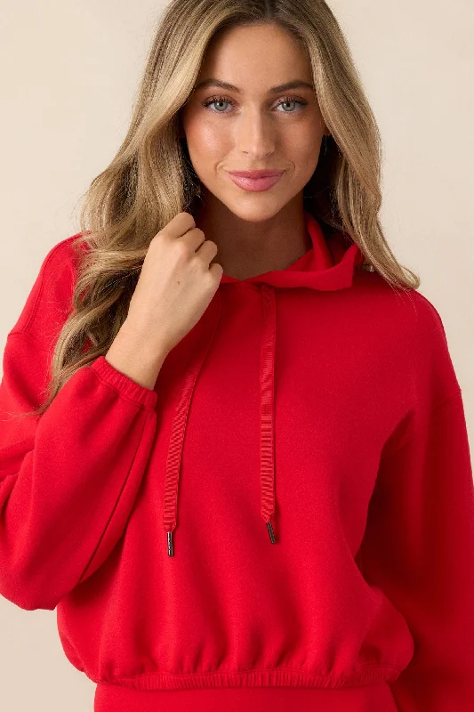 Stylish Women's Apparel SPANX® AirEssentials Red Cinched Cropped Hoodie