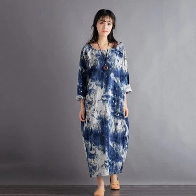 Comfortable Garments For Women Hippie At Heart Tie Dye Midi Dress