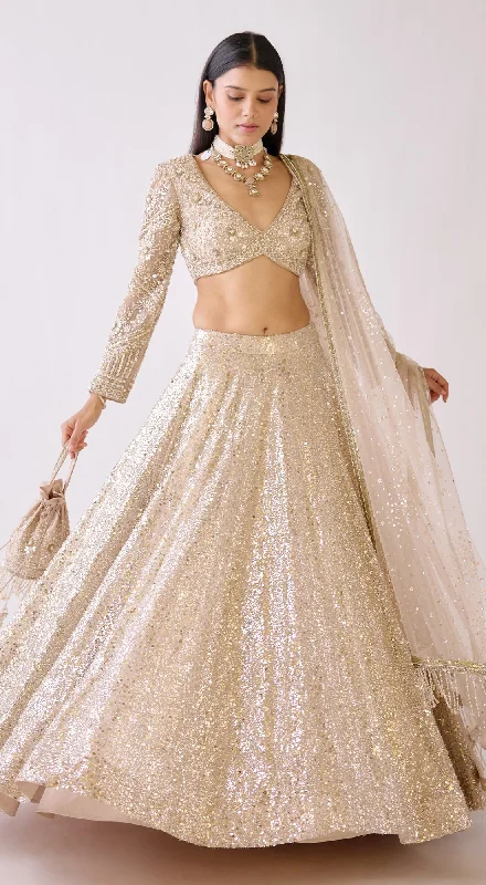 Women's Stylish Casual Garments The Stardust Champagne Lehenga