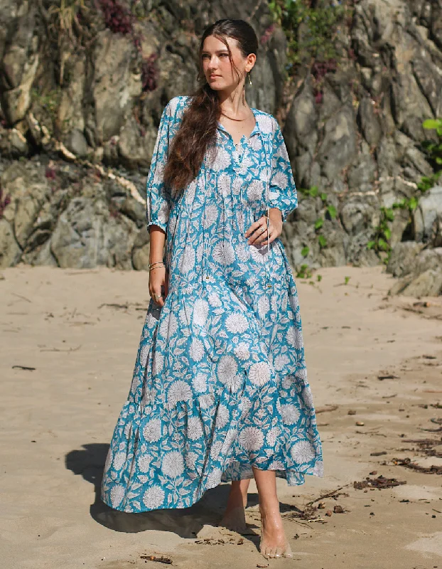 Women Online Clothing Boutiques Neera Maxi in Sky Sunflower