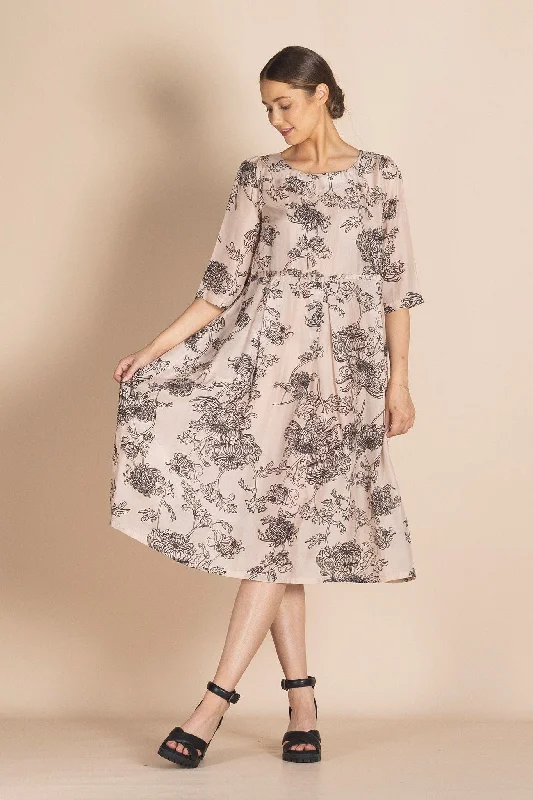 Women's Clothing With Trendy Designs Megan Salmon - M8337 Silk Fillagree Molly Dress