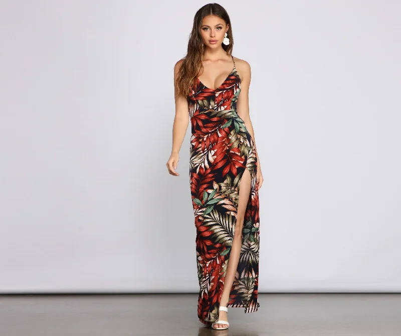 Women's Outerwear Apparel Off To The Charming Tropics Maxi Dress