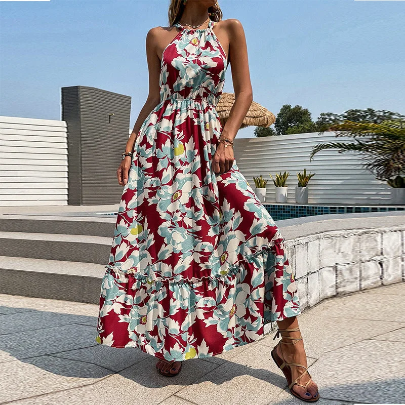 Women's Travel Apparel Floral Summer Dress For Women, Bohemian Dress