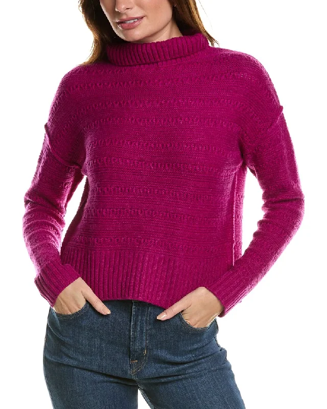 Chic Women's Outfit Ideas Forte Cashmere Crop Textured Mock Neck Wool & Cashmere-Blend Sweater Chic Women's Outfit Ideas Forte Cashmere Crop Textured Mock Neck Wool & Cashmere-Blend Sweater