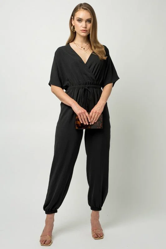 Trendy Street Style Clothing Dolman Sleeve Surplice Jumpsuit