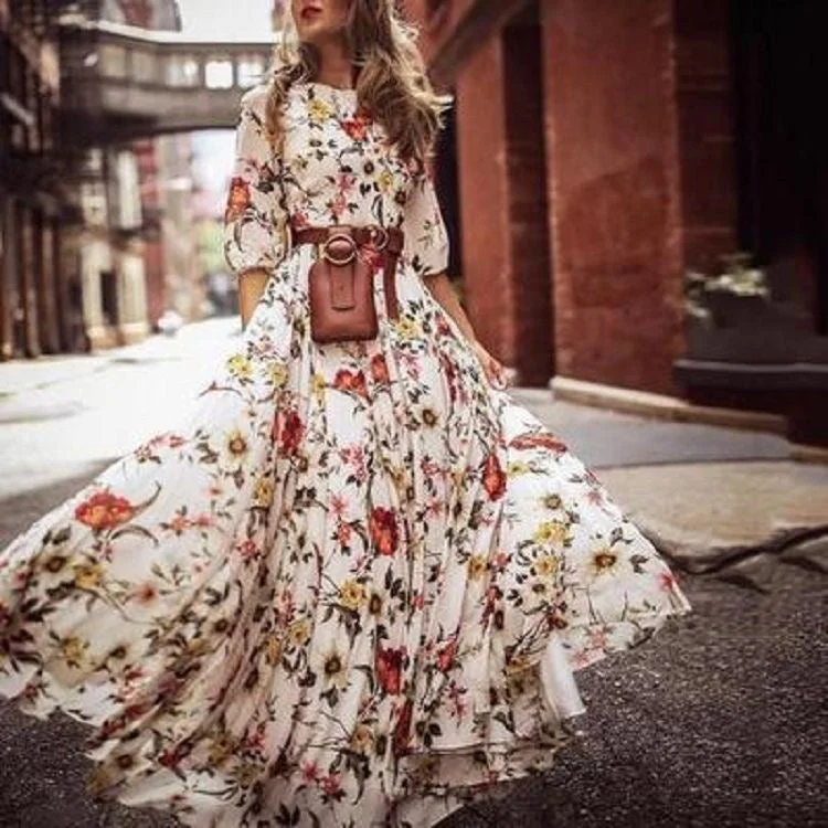 Women's Vintage Clothes Bohemian Dress For Women, Floral Summer Dress