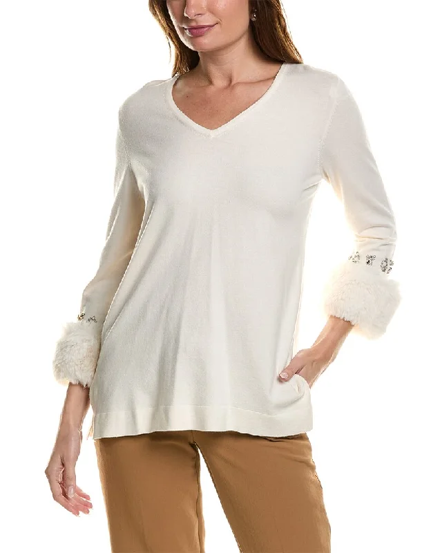 Runway Inspired Wear Anne Klein Embellished Sweater
