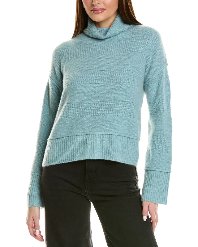 Casual Fashion Design History Exposed Seam Turtleneck Cashmere Sweater