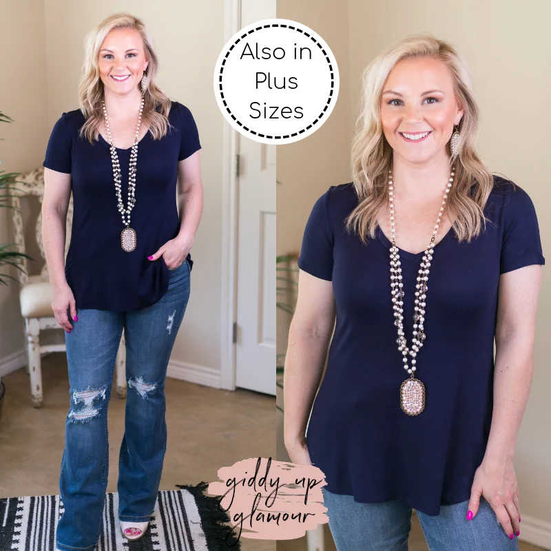 Stylish Statements Last Chance Size Small, Medium, XL & 3XL | Simply The Best V Neck Short Sleeve Tee Shirt in Navy Blue Stylish Statements Last Chance Size Small, Medium, XL & 3XL | Simply The Best V Neck Short Sleeve Tee Shirt in Navy Blue
