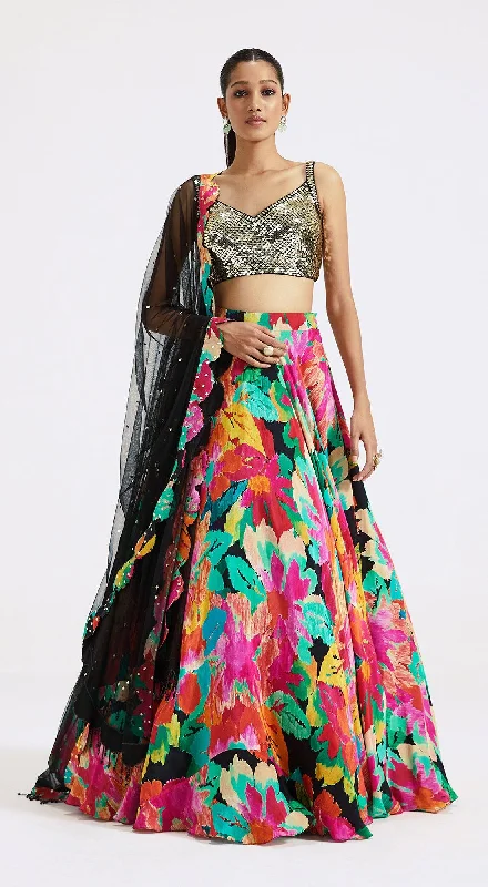 Women's Work Apparel Multicoloured Lehenga Set