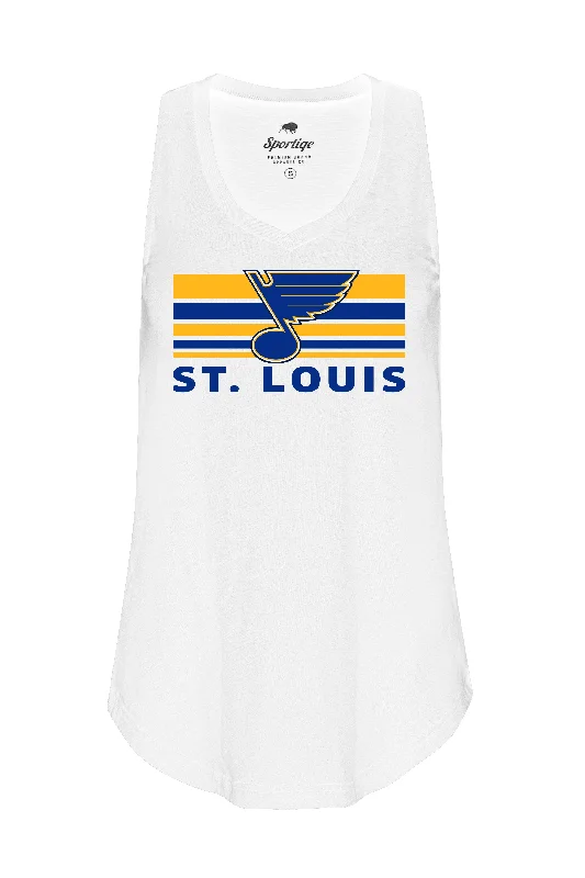 Chic Trends For The Fashion Savvy ST. LOUIS BLUES SPORTIQE LADIES LAGUNA TANK  - WHITE