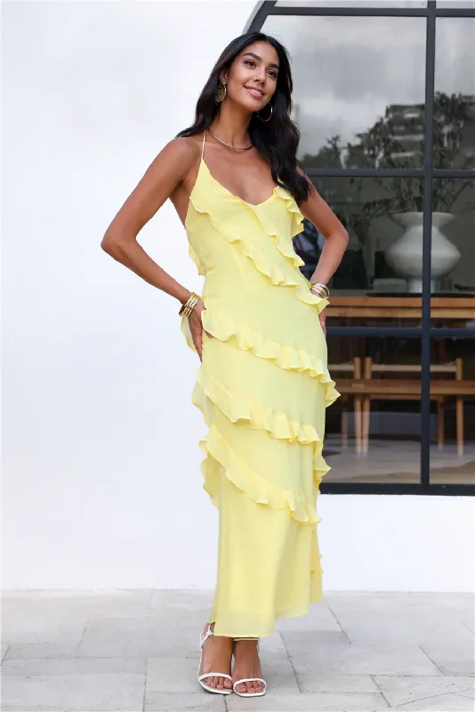 Women's Evening Apparel What A Beauty Maxi Dress Yellow