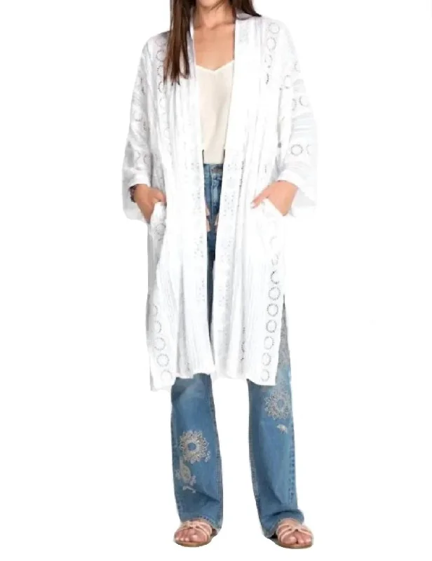 Vintage Clothing For Women Priya Pintuck Kimono In White