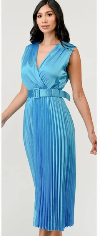 Special Offers, Don't Miss SKY SURPLICE V-NECK SLEEVELESS PLEATED HEM MIDI DRESS JD2069 Special Offers, Don't Miss SKY SURPLICE V-NECK SLEEVELESS PLEATED HEM MIDI DRESS JD2069