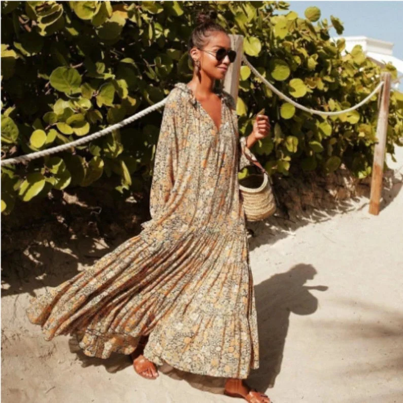 Women's High-End Clothing Bohemian Floral Summer Maxi Dress for Women, Boho Dress