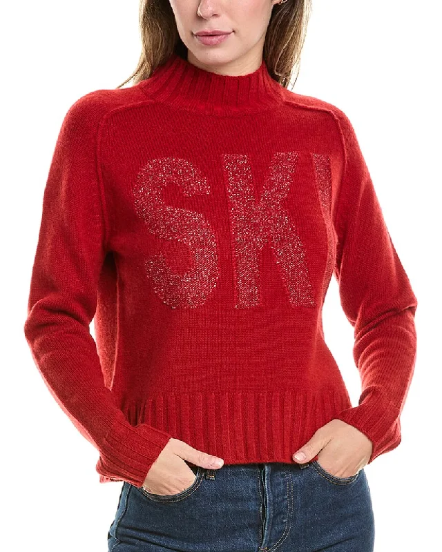 Fashion Frontiers Hannah Rose Lurex Ski Star Mock Neck Wool & Cashmere-Blend Sweater