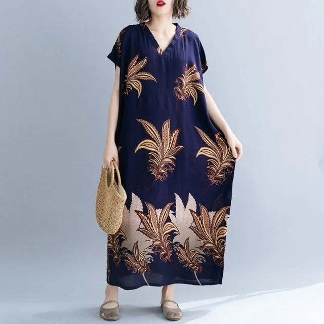 Chic Women's Garments Midnight Blues Kaftan Dress