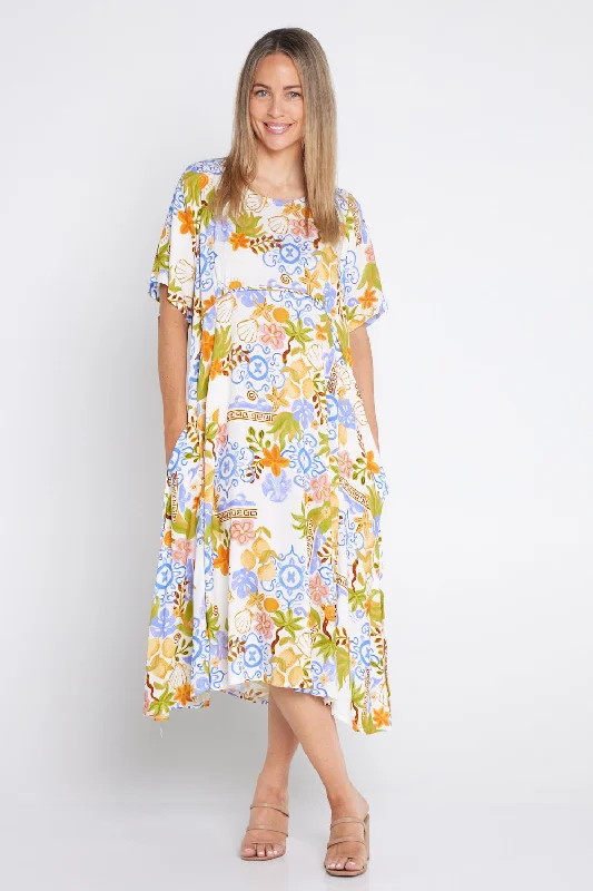 Women's Comfortable Clothes For Weekends Gwendoline Dress - Summer in Sicily