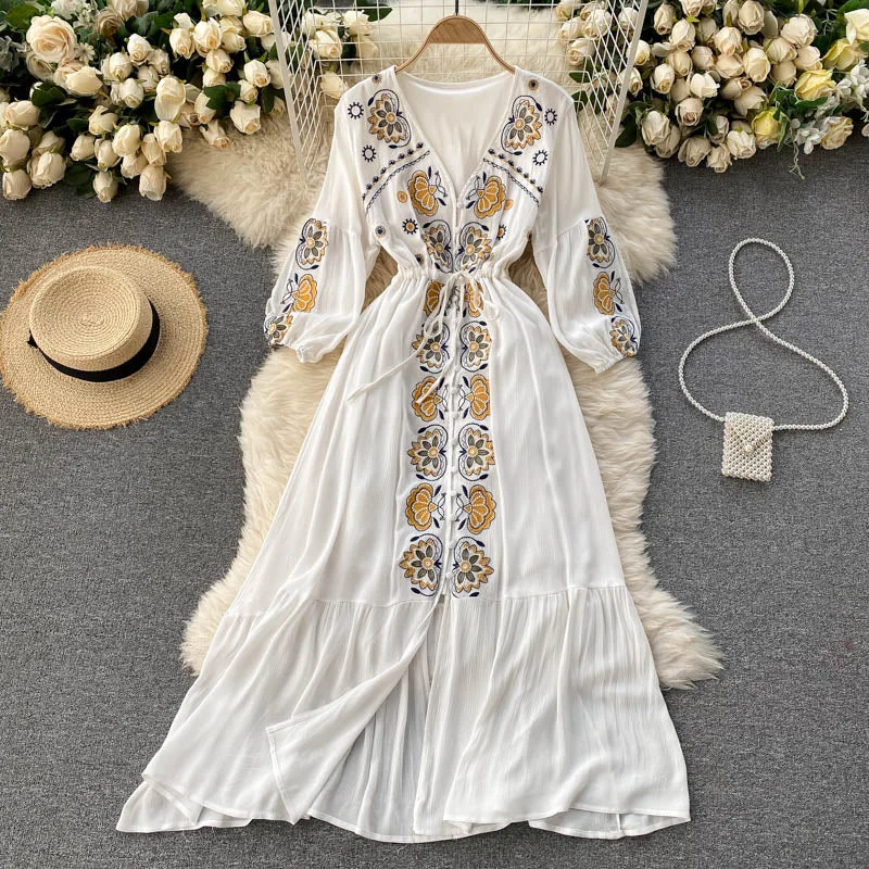 Women's Luxury Attire Hippie Bohemian Summer Dress, Tribal Boho Dress For Women