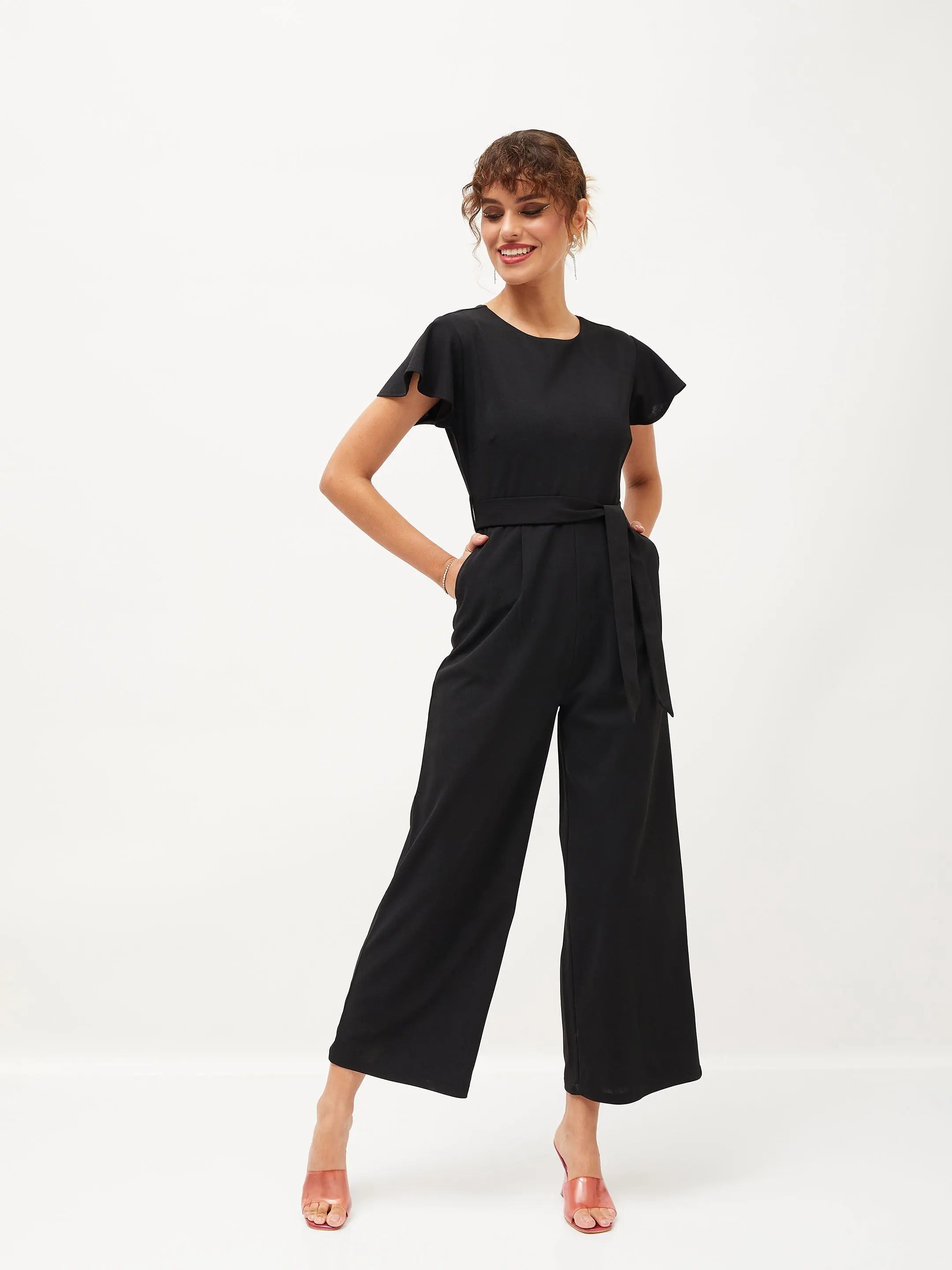 Women's Vintage-Inspired Clothing Women Embellished Standard Black Jumpsuits & Sets