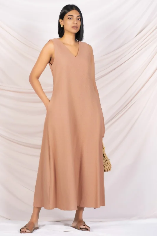 Women's Party Clothes V Neck Linen Maxi Dress