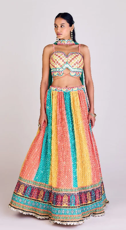 Timeless Women's Clothes Multi colour Lehenga Set