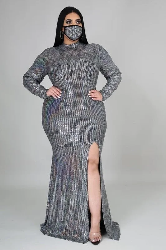 Women's Everyday Garments Set In Metallic Gown