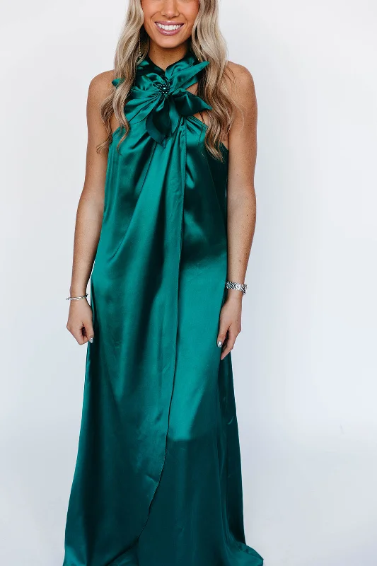 Vintage-Inspired Garments Amara Maxi Dress - Emerald Green