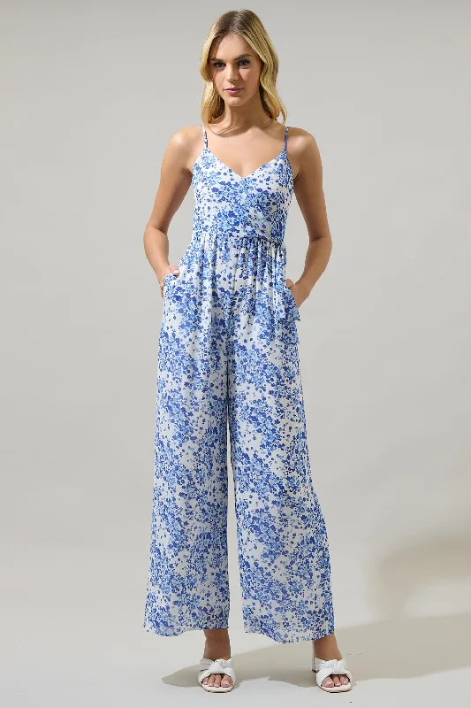 Women's Seasonal Apparel Camellia Floral Vicky Wide Leg Jumpsuit