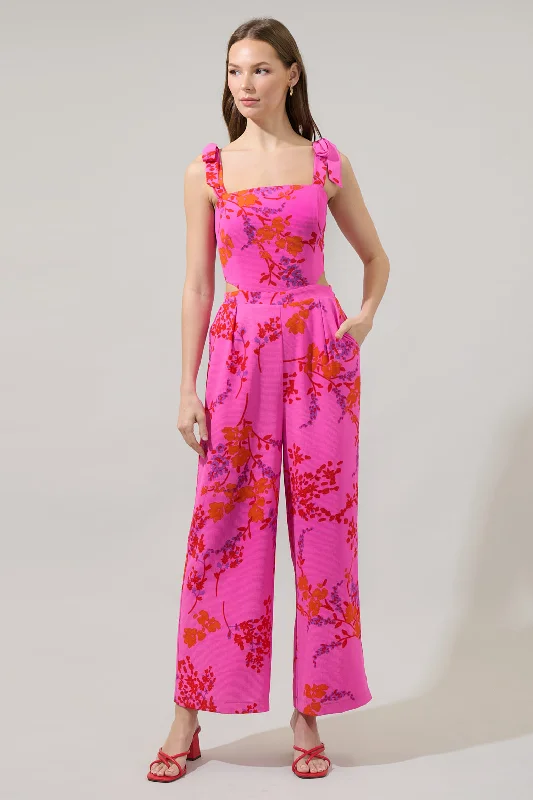 Women's Clothing For Travel Seiko Floral Harley Cutout Jumpsuit