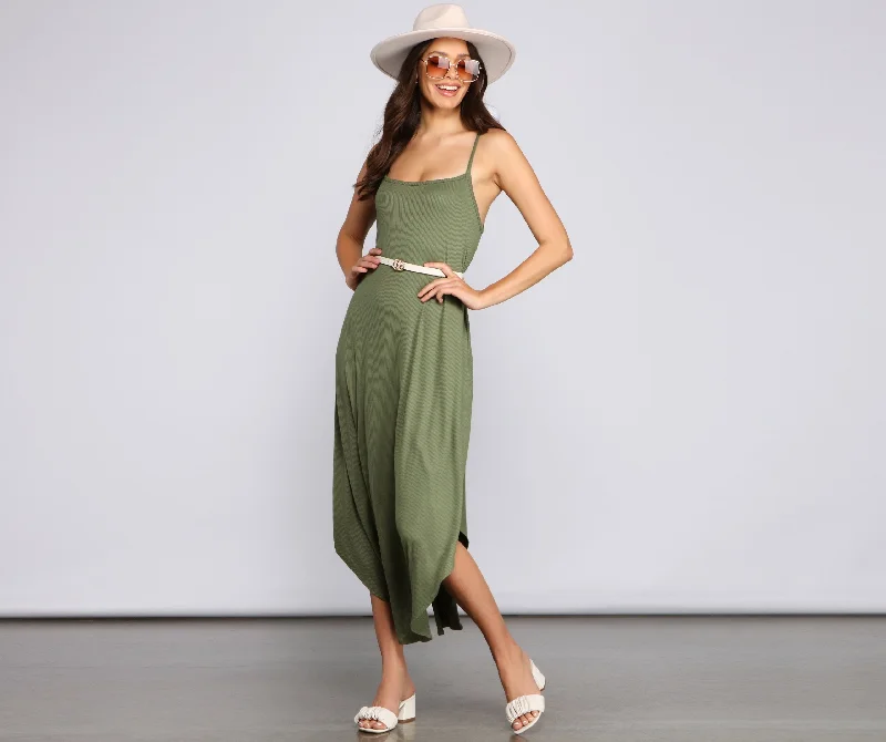 Plus-Size Women's Clothing Effortless Vibes Stylish Sleeveless Maxi Dress